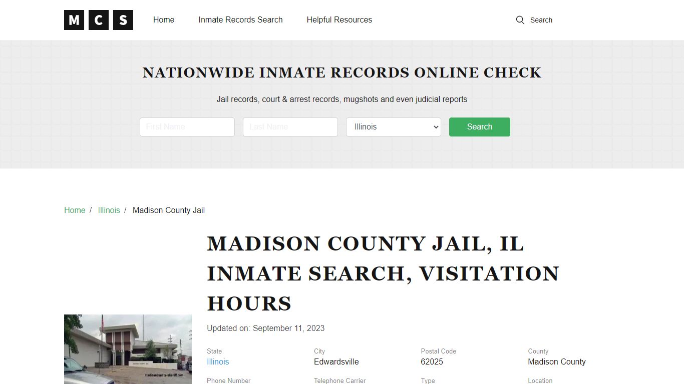 Madison County, IL Jail Inmates Search, Visitation Rules